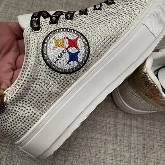 NFL Team Pittsburgh Steelers Crystals Shoe Sneakers Size 11 Officially Licensed