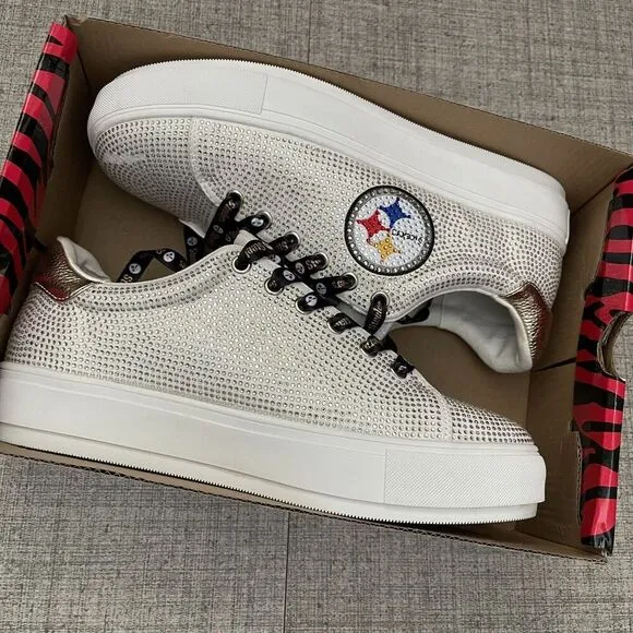 NFL Team Pittsburgh Steelers Crystals Shoe Sneakers Size 11 Officially Licensed