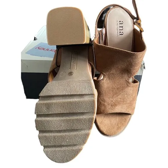 NIB A.N.A Womens Suede Daly Heeled Sandals  Size 9.5  ***Item: S45