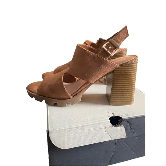 NIB A.N.A Womens Suede Daly Heeled Sandals  Size 9.5  ***Item: S45