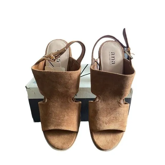 NIB A.N.A Womens Suede Daly Heeled Sandals  Size 9.5  ***Item: S45