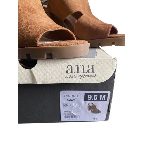 NIB A.N.A Womens Suede Daly Heeled Sandals  Size 9.5  ***Item: S45