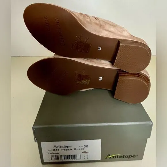 NIB Antelope Suede Toe-Post Heeled Sandals - Lalana size 38
