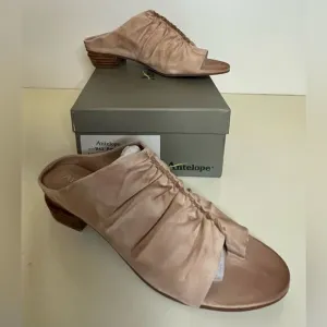 NIB Antelope Suede Toe-Post Heeled Sandals - Lalana size 38