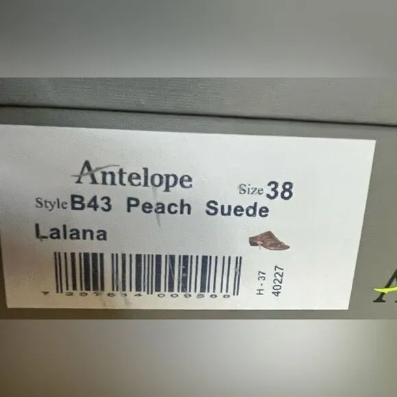 NIB Antelope Suede Toe-Post Heeled Sandals - Lalana size 38