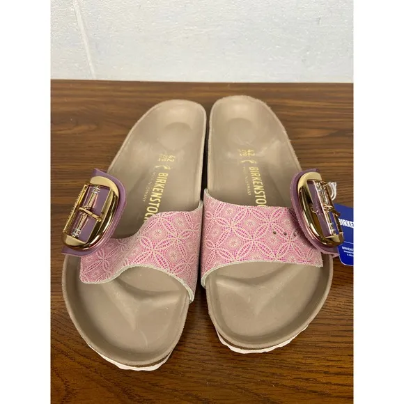 NIB Birkenstock Madrid Big Buckle Slide Sandal Ceramic Rose Narrow Fit EU 42