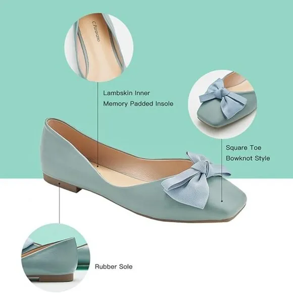 NIB. C.Paravano Women's Flats. Blue. Size 6.5 - but fits like an 8.
