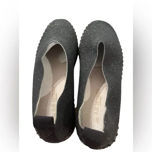 NIB Ilse Jacobsen Women’s Tulip Shoes in Black Sparkle in size EU 38