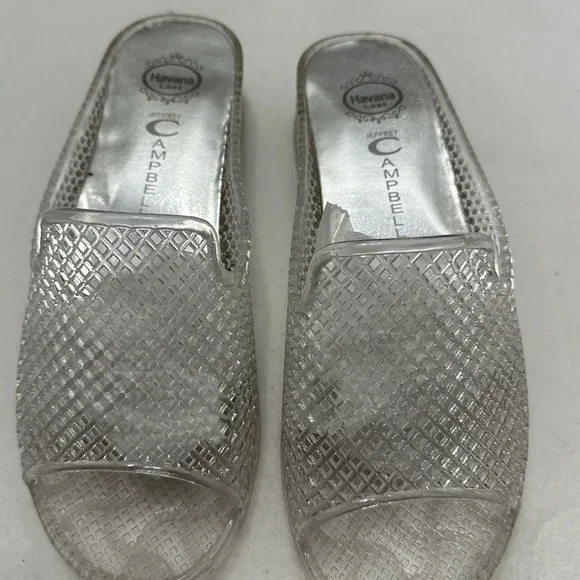 NIB Jeffrey Campbell Havana Fling Clear Jelly Sandals Slip-On Slides Size 8