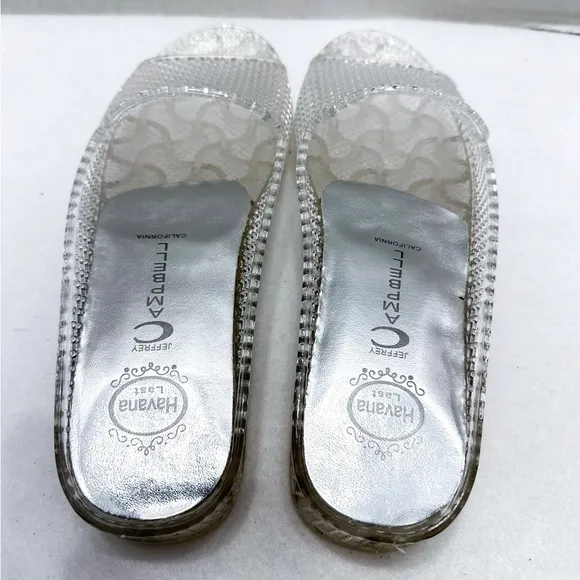 NIB Jeffrey Campbell Havana Fling Clear Jelly Sandals Slip-On Slides Size 8