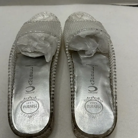 NIB Jeffrey Campbell Havana Fling Clear Jelly Sandals Slip-On Slides Size 8