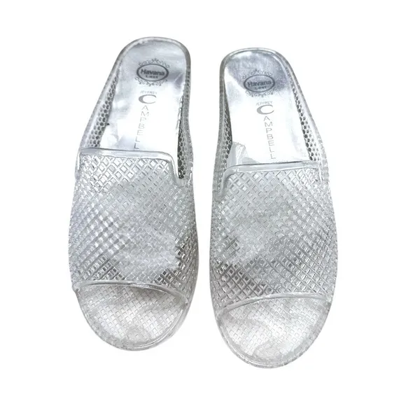 NIB Jeffrey Campbell Havana Fling Clear Jelly Sandals Slip-On Slides Size 8