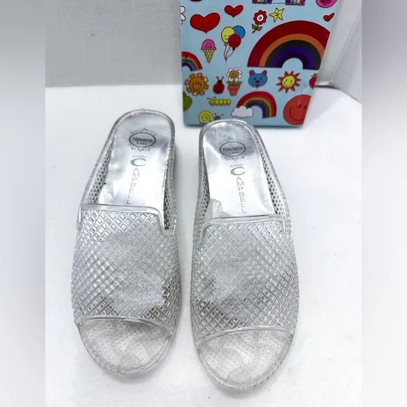 NIB Jeffrey Campbell Havana Fling Clear Jelly Sandals Slip-On Slides Size 8