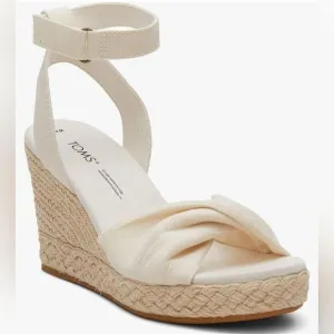 🔸️NIB Toms Natural Marisela Espadrille Wedge Sandals Size 8