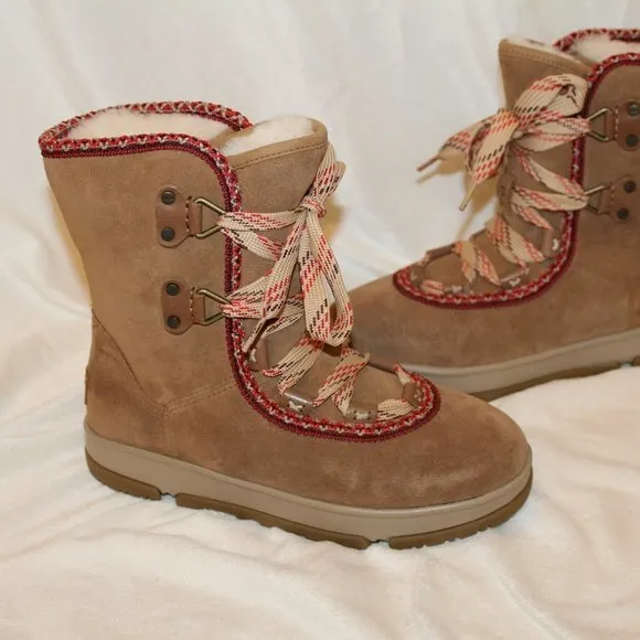 NIB UGG‎ WOMEN'S HIKER HI CLASSIC SUEDE WINTER HIKING SNOW BOOTS CHESTNUT