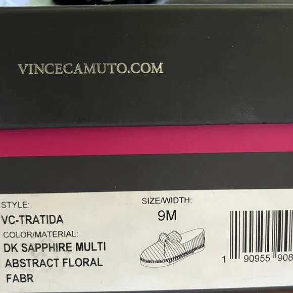 NIB Vince Camuto Tratida Canvas Slip On Espadrilles Women's Size 9 M Navy Floral