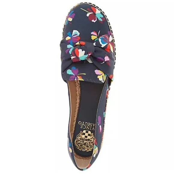 NIB Vince Camuto Tratida Canvas Slip On Espadrilles Women's Size 9 M Navy Floral