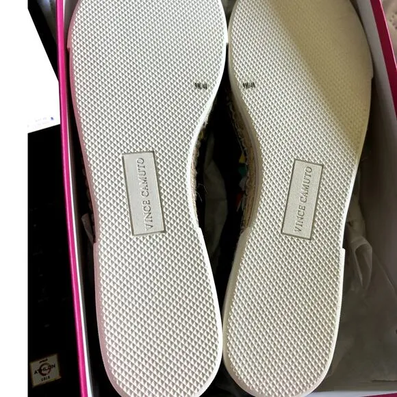 NIB Vince Camuto Tratida Canvas Slip On Espadrilles Women's Size 9 M Navy Floral
