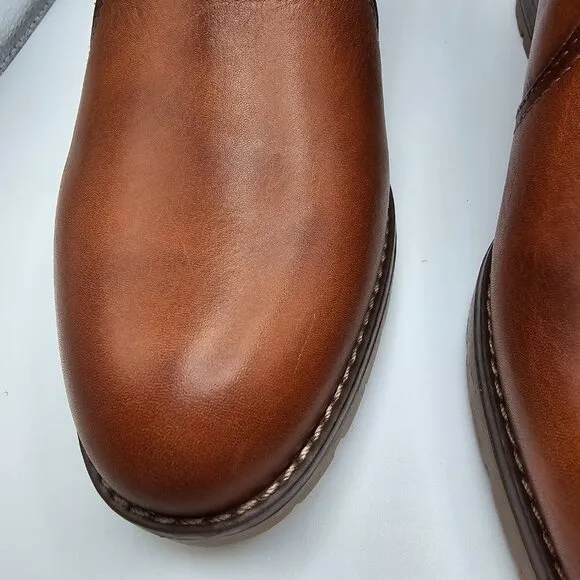 NIB Women's Pikolinos Llanes Leather Boots Side Zip Brandy Size EU 38 US 7.5-8