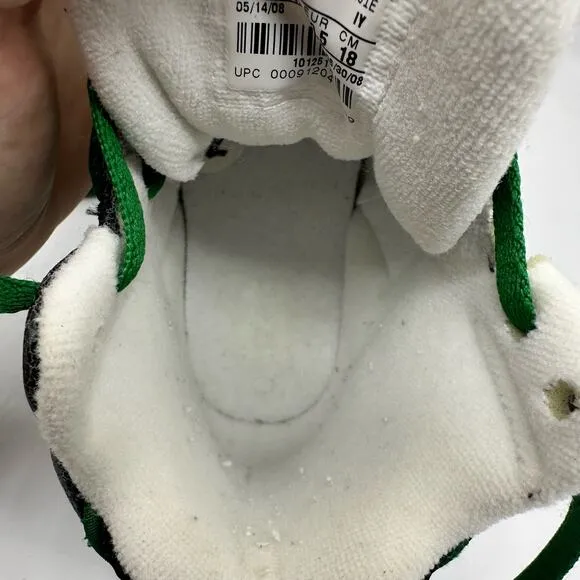Nike Air Assualt Kids Black/White/ Lucky Green Sneakers 316009-031 Size 12C