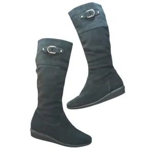 Nike Air Cole Haan Waterproof Black Suede Boots Women's Knee High Boots size 7.5
