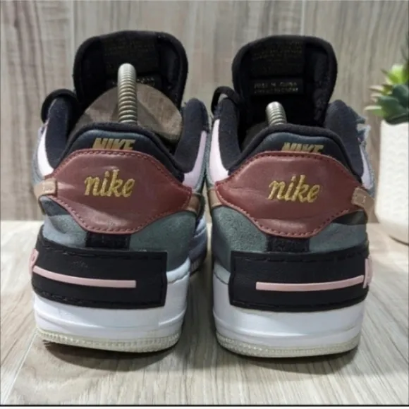 NIKE Air Force 1 &quot;SHADOW&quot; Women's Size 8.5 Black Leather Low Top Sneakers