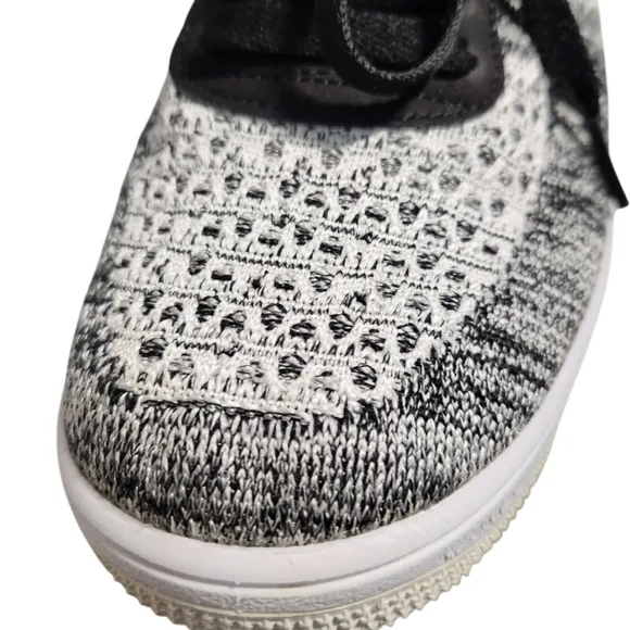 NIKE Air Force 1 Fly Knit 2.0 Black &amp; White Sneakers Men SZ 8.5