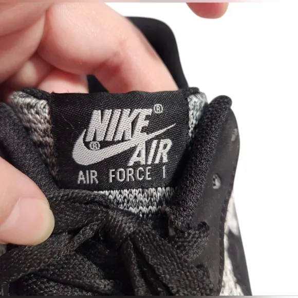 NIKE Air Force 1 Fly Knit 2.0 Black &amp; White Sneakers Men SZ 8.5