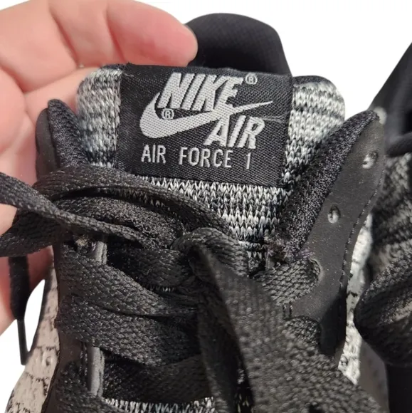 NIKE Air Force 1 Fly Knit 2.0 Black &amp; White Sneakers Men SZ 8.5