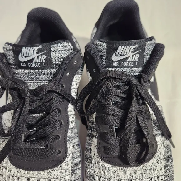 NIKE Air Force 1 Fly Knit 2.0 Black &amp; White Sneakers Men SZ 8.5