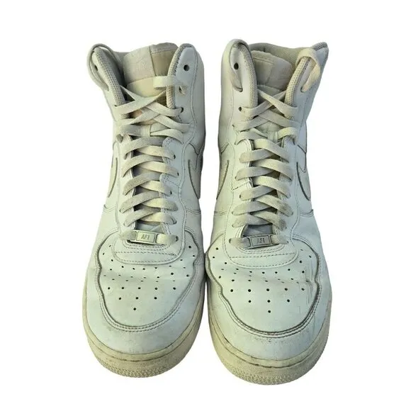 Nike Air Force 1 High-Top Sneakers CW2290-111 2020 White Leather Size 12.5