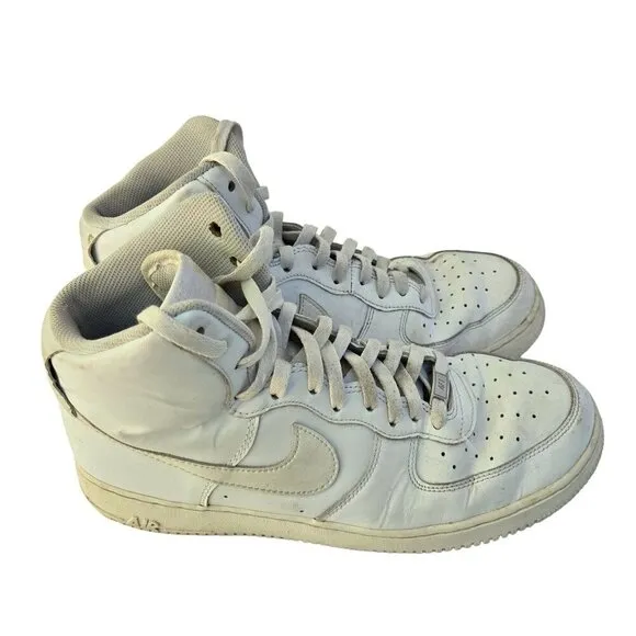 Nike Air Force 1 High-Top Sneakers CW2290-111 2020 White Leather Size 12.5