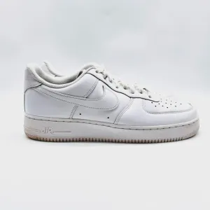 Nike Air Force 1 Mens 10.5 White Leather Low Shoes '07 Casual Trainers Sneakers