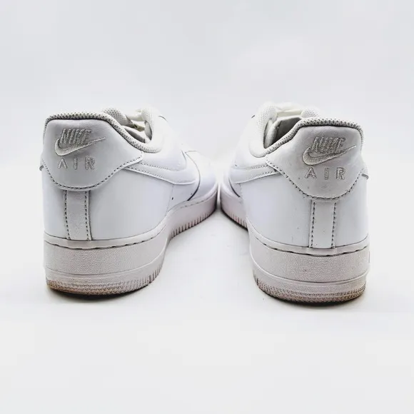 Nike Air Force 1 Mens 10.5 White Leather Low Shoes '07 Casual Trainers Sneakers