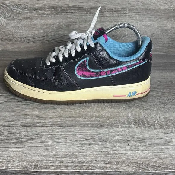 Nike Air Force 1 Men’s Size 9.5 Low Black‎ Miami Nights DD9183-001 Streetwear