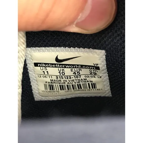 Nike Air Force 1 Mid White Dark Obsidian Athletic Sneakers Mens 11 315123-107
