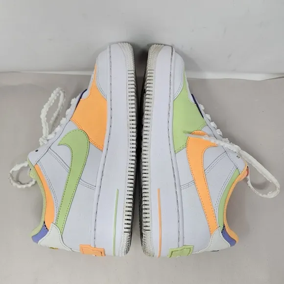 Nike Air Force 1 Shadow Womens Sneakers Sz 7.5 White Leather Multicolor