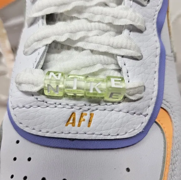 Nike Air Force 1 Shadow Womens Sneakers Sz 7.5 White Leather Multicolor
