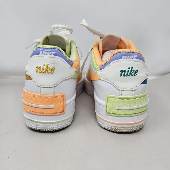 Nike Air Force 1 Shadow Womens Sneakers Sz 7.5 White Leather Multicolor