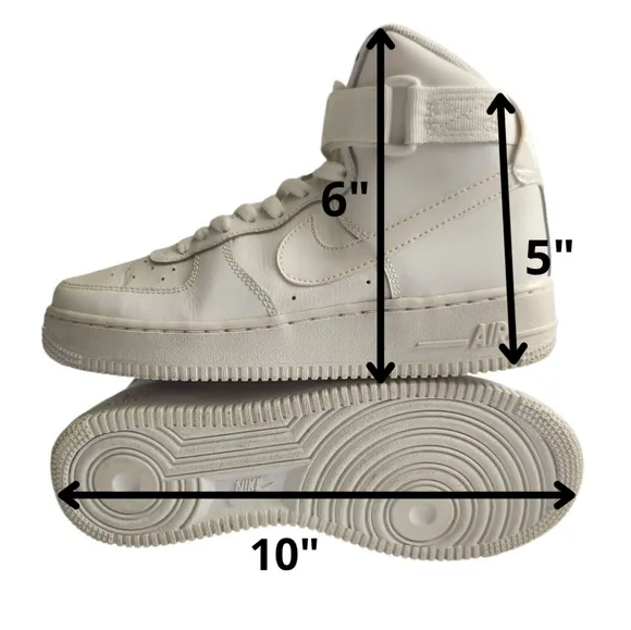 Nike Air Force 1 White High-Top Sneakers Size 6Y Big Kids Boy LE Triple White