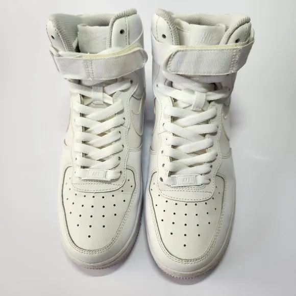 Nike Air Force 1 White High-Top Sneakers Size 6Y Big Kids Boy LE Triple White