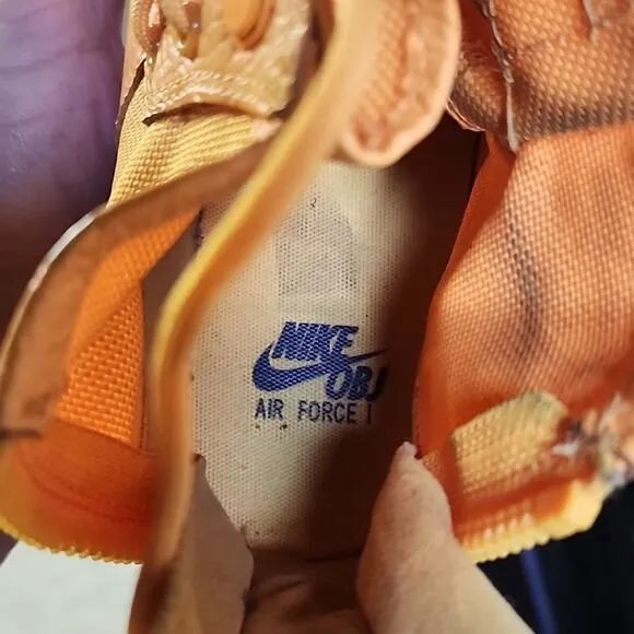 Nike Air Force One OBJ Mid Odell Beckham Jr Sneakers Laser Orange Kids 5.5Y