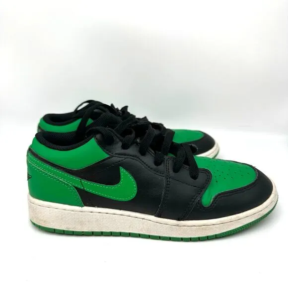 Nike Air Jordan 1 Low Lucky Green 553560-065 Boys Youth Sneakers Size 5.5