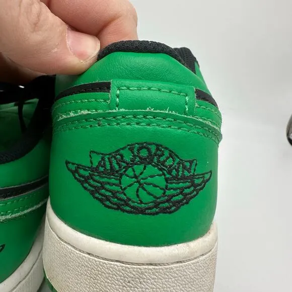 Nike Air Jordan 1 Low Lucky Green 553560-065 Boys Youth Sneakers Size 5.5
