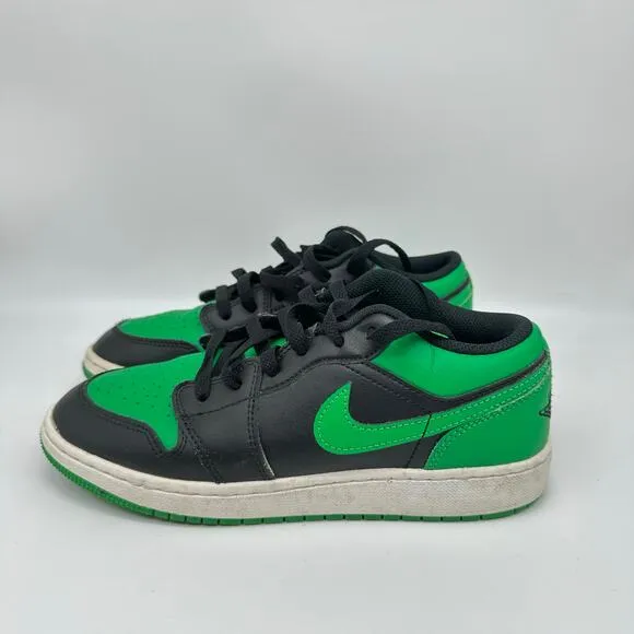 Nike Air Jordan 1 Low Lucky Green 553560-065 Boys Youth Sneakers Size 5.5