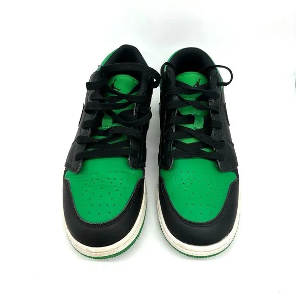 Nike Air Jordan 1 Low Lucky Green 553560-065 Boys Youth Sneakers Size 5.5