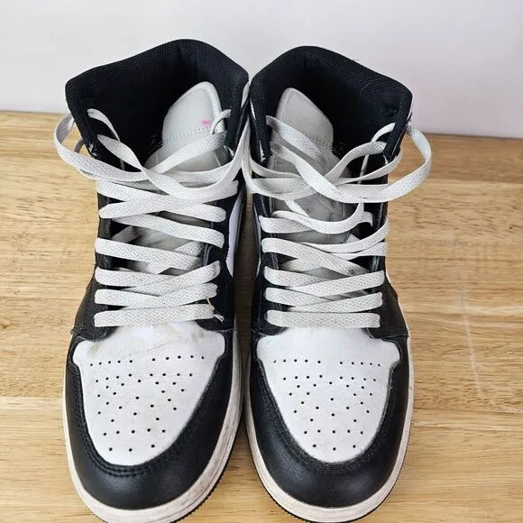 Nike Air Jordan 1‎ Mid Green Glow White Black DQ8426-103 Men's Size 8 Sneakers