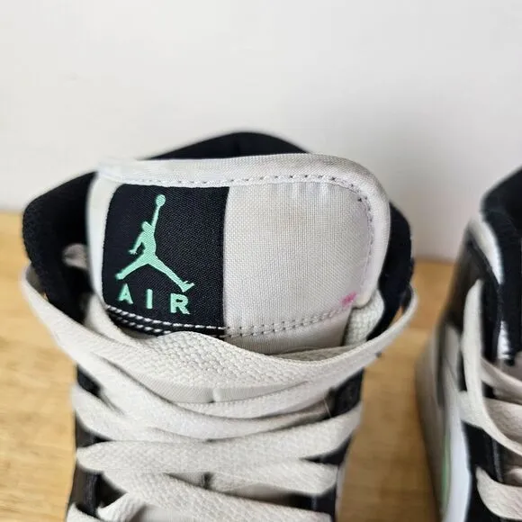 Nike Air Jordan 1‎ Mid Green Glow White Black DQ8426-103 Men's Size 8 Sneakers