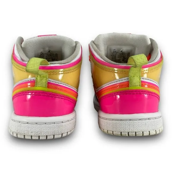 Nike Air Jordan 1 Mid SE Edge Glow TD Sneakers CV4613-100 Multicolor Toddler 10
