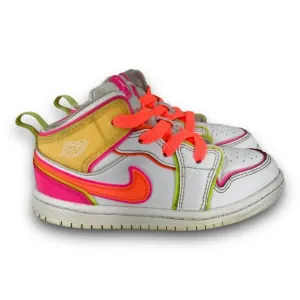 Nike Air Jordan 1 Mid SE Edge Glow TD Sneakers CV4613-100 Multicolor Toddler 10